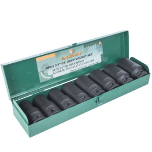 CAJA de DADOS LARGOS IMPACTO 3/4'; 8 piezas.  JONNESWAY